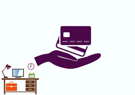 Corporate card icon, credit card icon, vector illustration. Flat design styleのイラスト素材