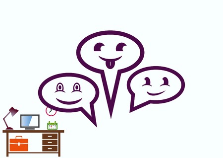 Smile talking bubble icon, vector illustration. Flat design styleのイラスト素材