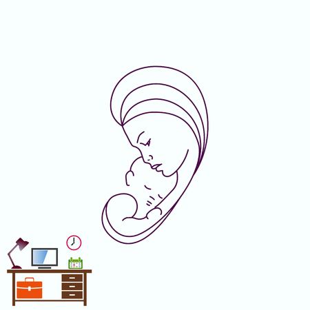 Family icon, Mother with baby, vector illustration.のイラスト素材