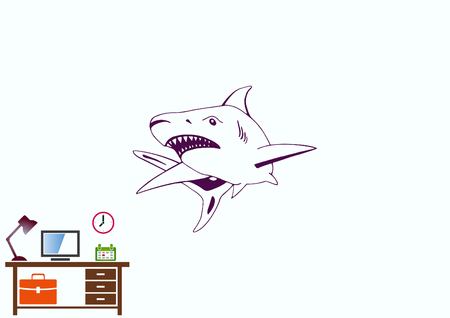 Shark icon. Vector illustrationのイラスト素材