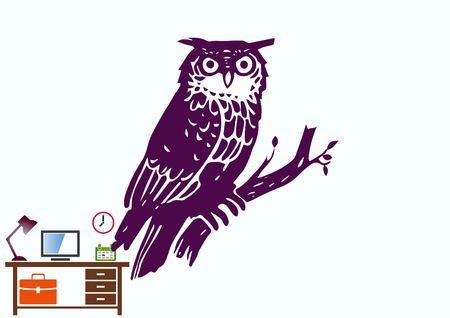 Bird icon. Owl vector illustration.のイラスト素材