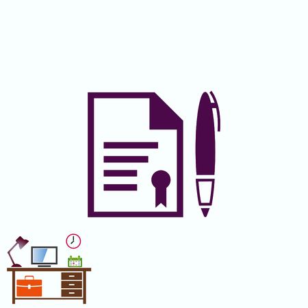 Document determining identity icon.のイラスト素材