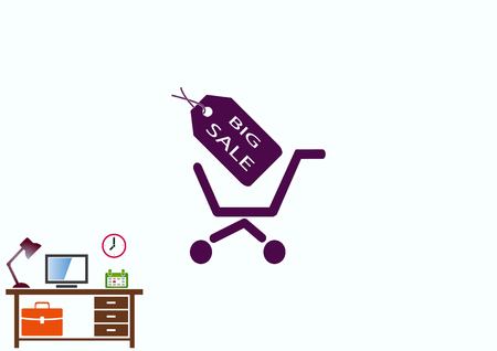 Shopping trolley, cart icon, On line sale iconのイラスト素材