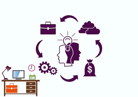Business strategy icon, business concept icon, vector illustration.のイラスト素材
