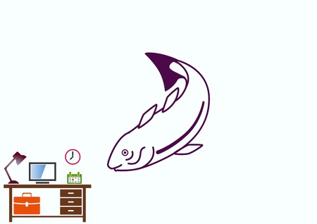 Fish icon. Vector illustration.のイラスト素材