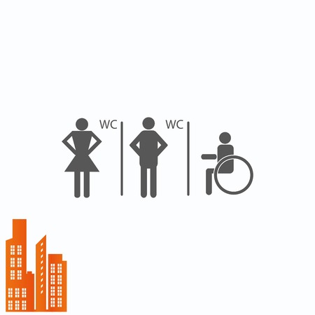 Symbols inlet to the toilet  iconのイラスト素材