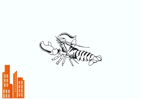 Lobster, cancer icon. Vector illustration. graphics, seafood. Marine reptile.のイラスト素材