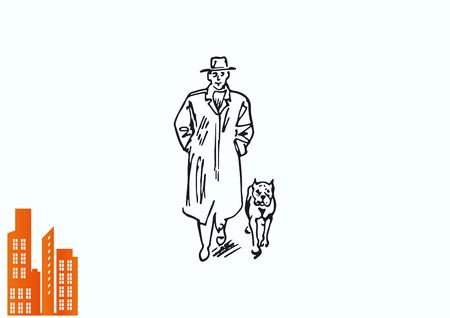 Vector illustration of a dog. Aggressive purebred dog.のイラスト素材