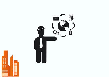Business strategy icon, business concept icon, vector illustration.のイラスト素材
