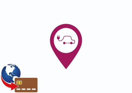 refueling electric car charging battery hybrids iconのイラスト素材