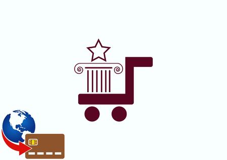 Shopping trolley, cart icon, On line sale iconのイラスト素材