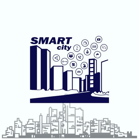 Smart sity icon. Collection modern trend concept.  vector illustration symbolのイラスト素材