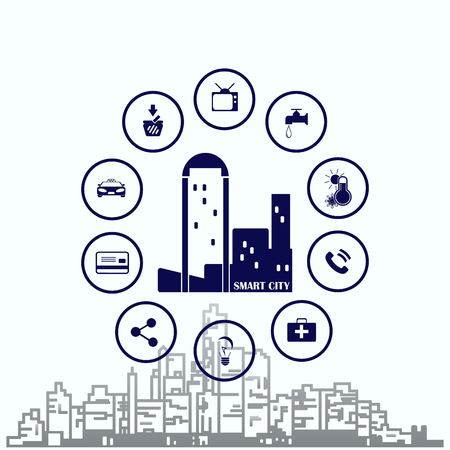 Smart sity icon. Collection modern trend concept.  vector illustration symbolのイラスト素材
