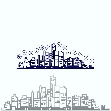 Smart sity icon. Collection modern trend concept.  vector illustration symbolのイラスト素材