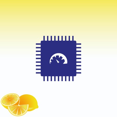 Circuit board, technology icon, vector illustration. Flat design styleのイラスト素材