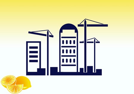 City silhouette icon. Vector Illustration. logo City landscape.のイラスト素材