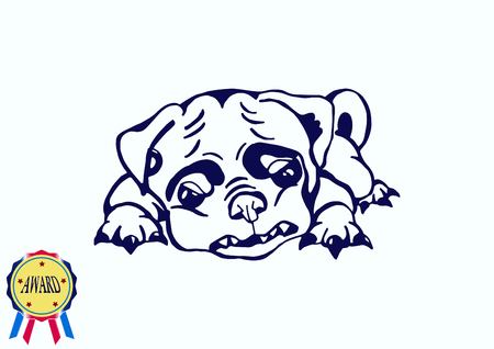 Vector illustration of a puppy. A small dog.のイラスト素材