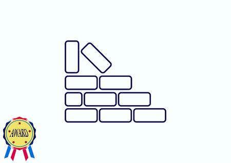 Bricks (brickwork, masonry), iconのイラスト素材
