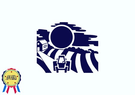Retro landscapes. Editable EPS10 vector illustration, Agriculture field.のイラスト素材