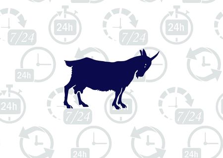 Vector illustration of a goat. Mountain argali.のイラスト素材