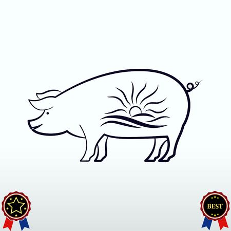 Vector icon of pork.のイラスト素材