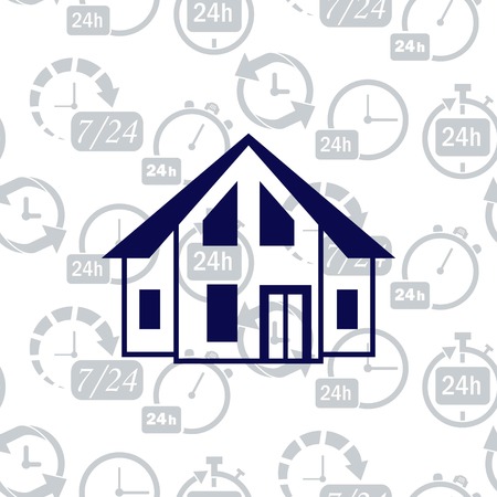 House, building doodle , City silhouette icon.のイラスト素材