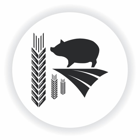 Farm products, Retro landscapes.  vector illustration, Agriculture field.のイラスト素材