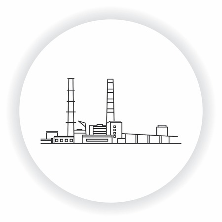 Factory silhouette icon.のイラスト素材