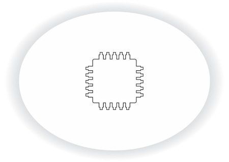 Circuit board, technology icon, vector illustration. Flat design style