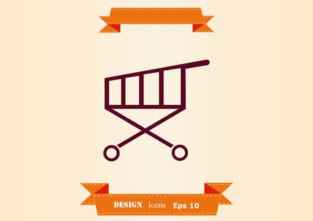Shopping trolley, cart icon, On line sale iconのイラスト素材