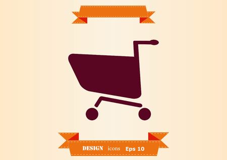 Shopping trolley, cart icon, On line sale iconのイラスト素材