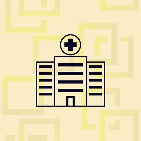 hospital icon Vector illustration on pattern background.のイラスト素材