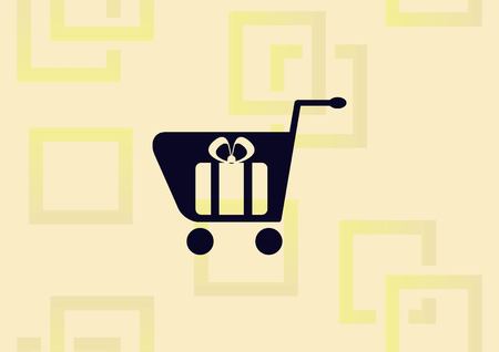 Shopping trolley, cart icon, on line sale icon.のイラスト素材