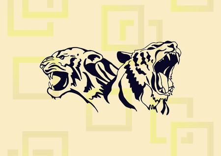 Aggressive tiger  icon vector illustration.のイラスト素材