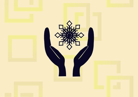 Snowflake icon, repair of air conditioning climate control icon.のイラスト素材