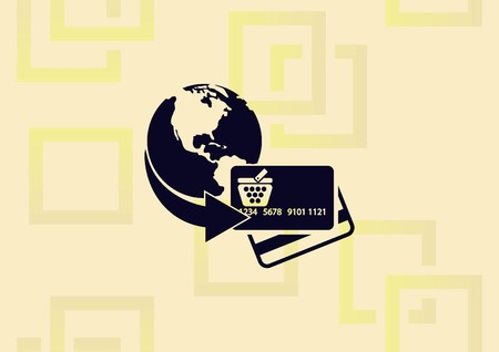 Corporate card icon, credit card icon, vector illustration. Flat design styleのイラスト素材