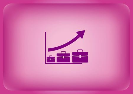 Diagram icon isolated on plain violet backgroundのイラスト素材