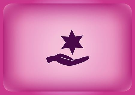 Star of David Jewish synagogue icon isolated on plain violet backgroundのイラスト素材