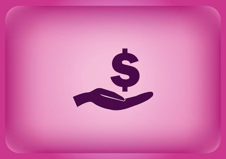 A money icon isolated on plain violet backgroundのイラスト素材