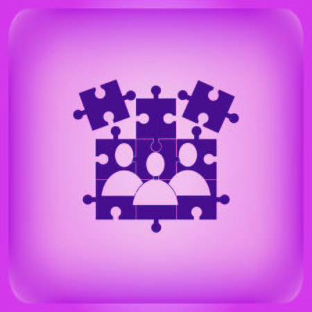 Friendship icon isolated on plain violet backgroundのイラスト素材