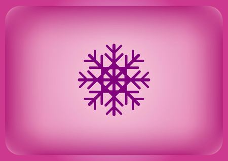 A snowflake icon isolated on plain violet backgroundのイラスト素材