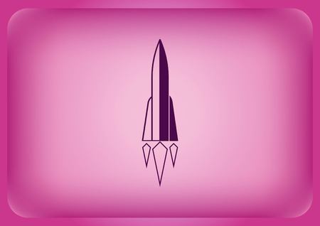 Rocket icon Vector illustration on color background.のイラスト素材