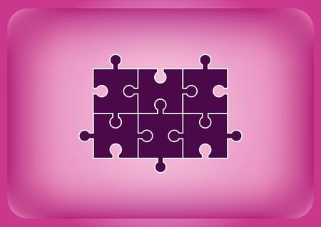 Puzzle icon isolated on plain violet backgroundのイラスト素材