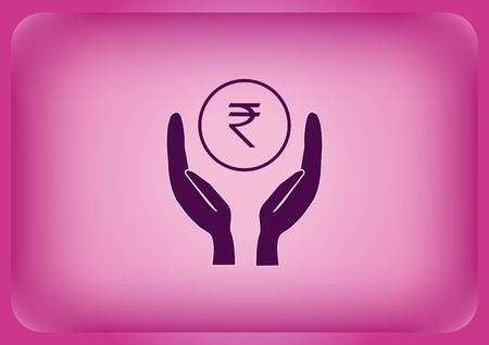 Indian Rupee banking icon Vector illustration on color background.のイラスト素材