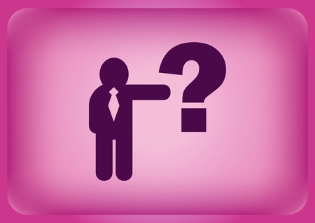 A FAQ icon, question icon isolated on plain violet backgroundのイラスト素材