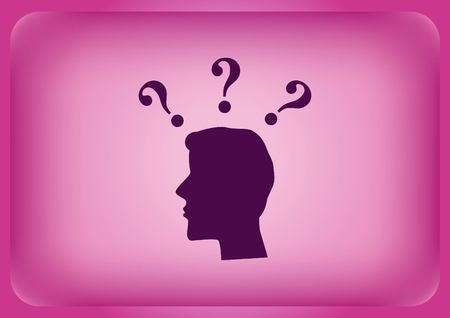 A FAQ icon, question icon isolated on plain violet backgroundのイラスト素材