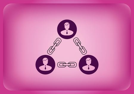 Friends icon isolated on plain violet backgroundのイラスト素材