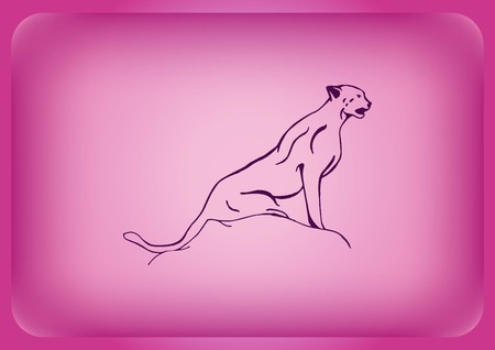 Vector illustration of an evil, wild, aggressive leopard. Prey, cheetah dangerous. Offensive cougar Panther.のイラスト素材