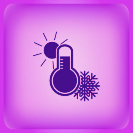 Thermometer icon isolated on plain violet backgroundのイラスト素材