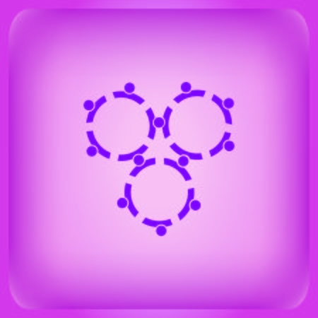 Friendship icon isolated on plain violet backgroundのイラスト素材